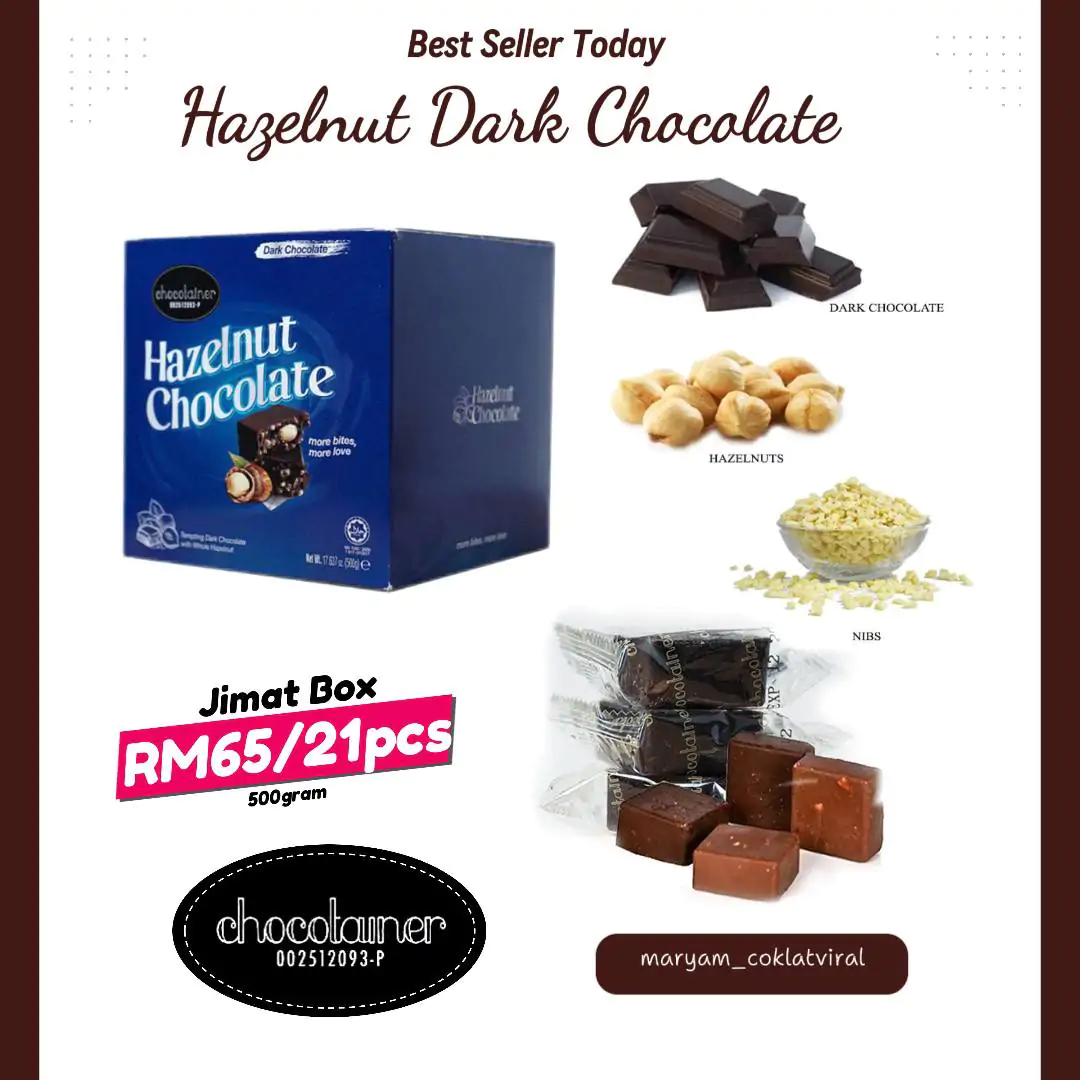 Set Jimat Box Hazelnut Dark Chocolate